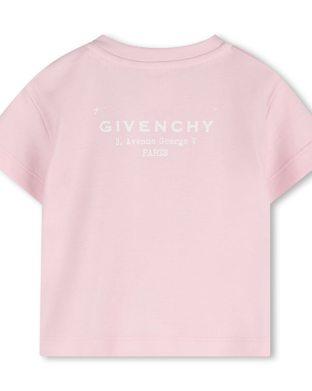 kids atelier givenchy Pink Short Sleeve Logo T-Shirt