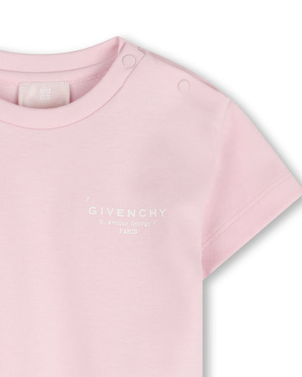 kids atelier givenchy Pink Short Sleeve Logo T-Shirt