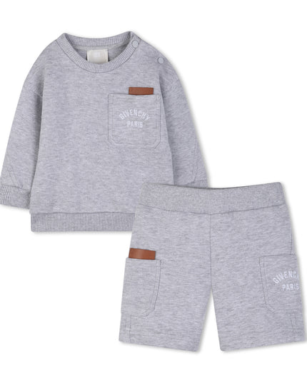 kids atelier givenchy Light Gray Givenchy Shorts Set