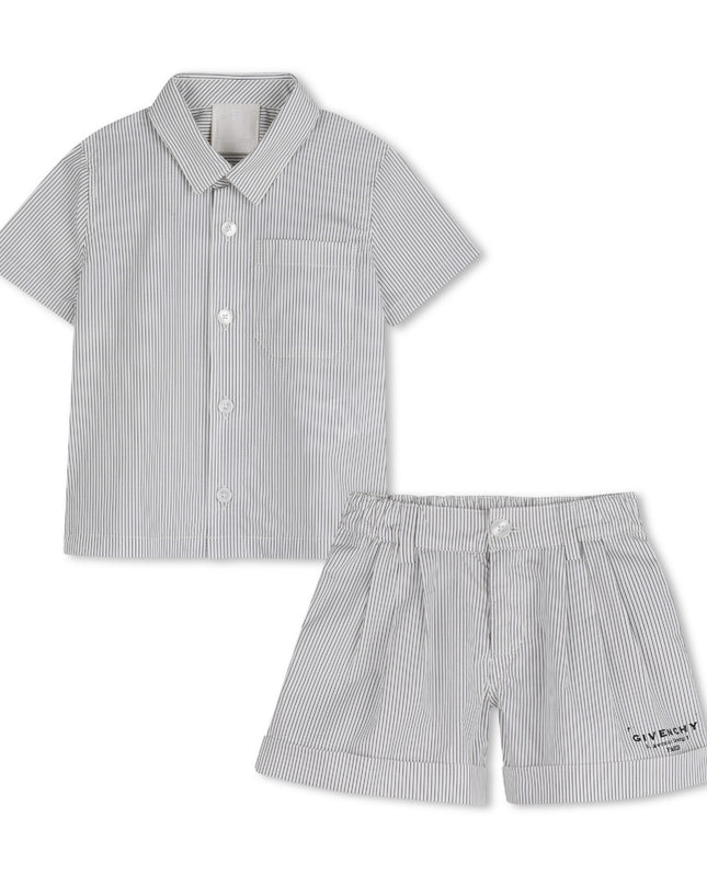 kids atelier givenchy Navy Striped Givenchy Shorts Set