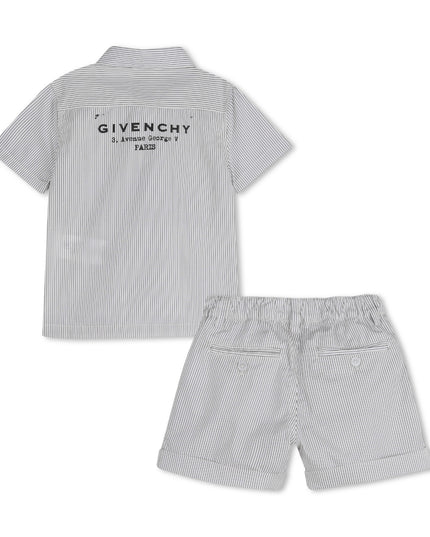 kids atelier givenchy Navy Striped Givenchy Shorts Set