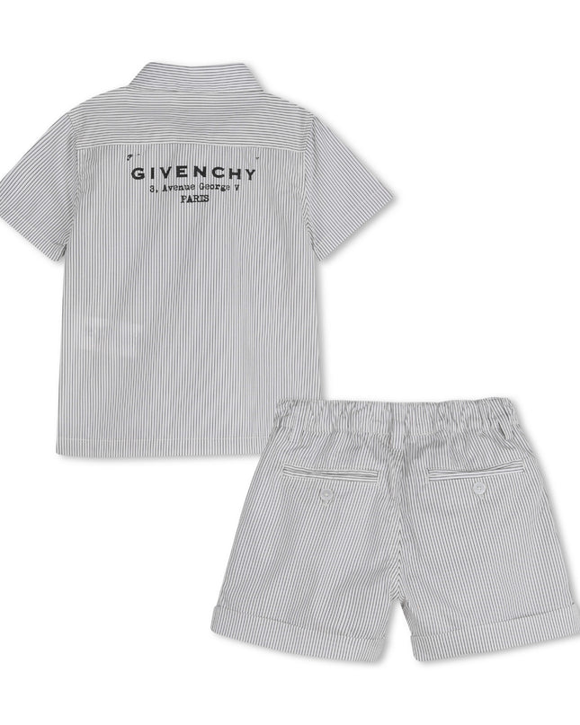 kids atelier givenchy Navy Striped Givenchy Shorts Set