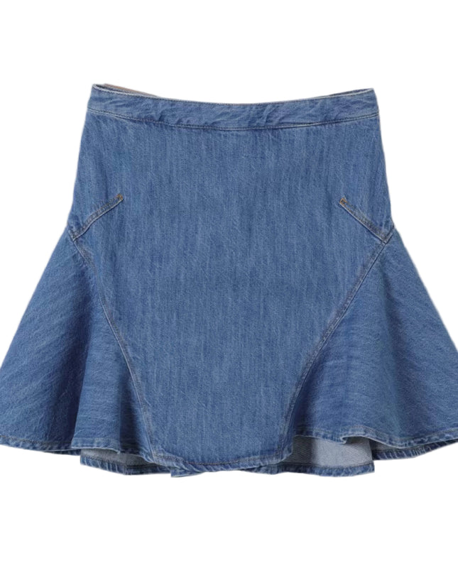 kids atelier givenchy Blue Denim Stretch Cotton Skirt