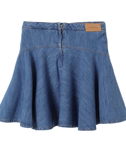 kids atelier givenchy Blue Denim Stretch Cotton Skirt