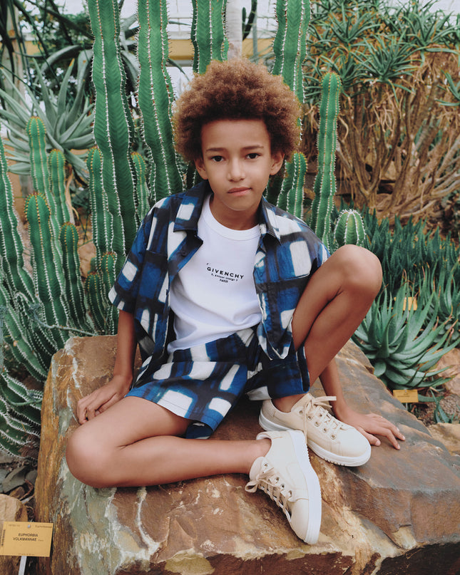 kids atelier givenchy Dark Blue Givenchy Patterned Shorts