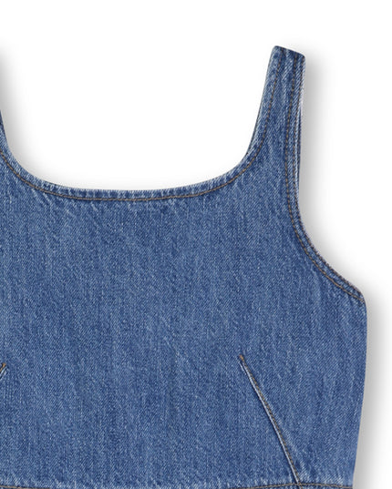 kids atelier givenchy Dark Blue Denim Flared Dress