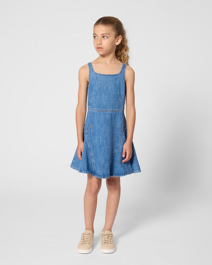 kids atelier givenchy Dark Blue Denim Flared Dress