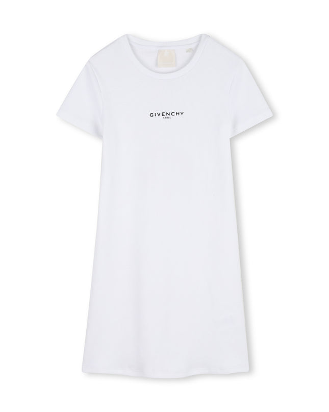 kids atelier givenchy White Short Sleeve Logo Dress
