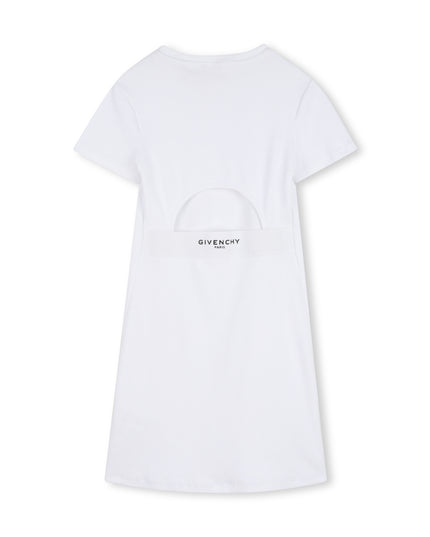 kids atelier givenchy White Short Sleeve Logo Dress