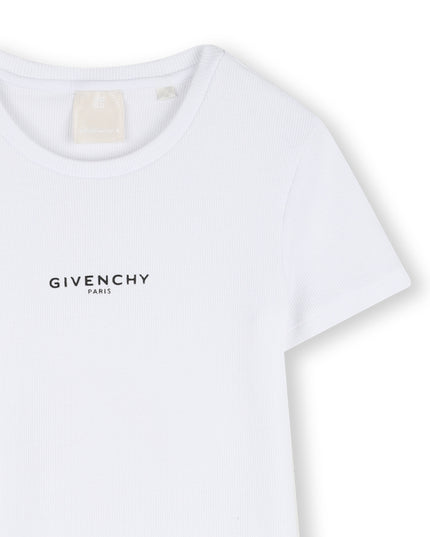 kids atelier givenchy White Short Sleeve Logo Dress