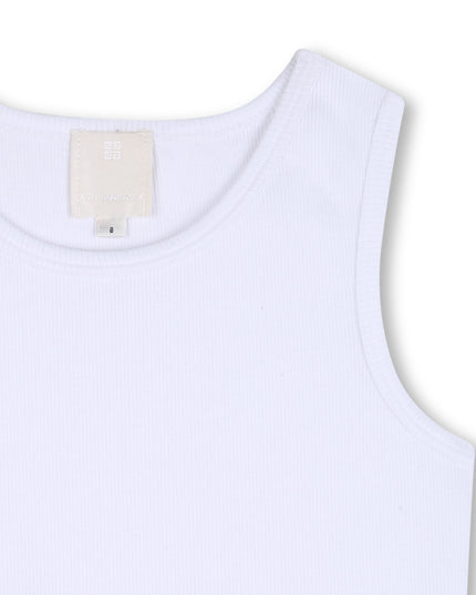 kids atelier givenchy White Givenchy Ribbed Crop Top