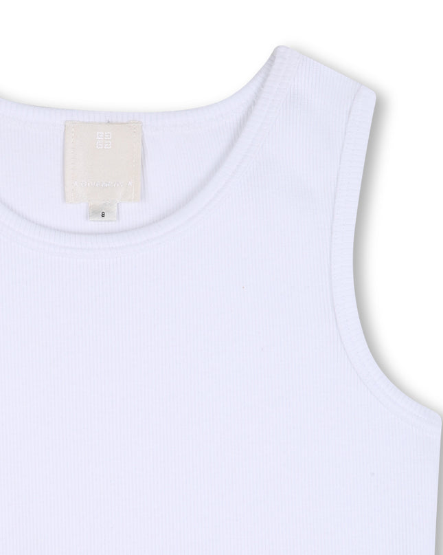 kids atelier givenchy White Givenchy Ribbed Crop Top