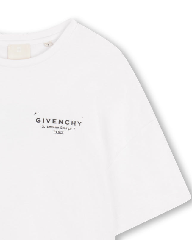 kids atelier givenchy White Short Sleeve Cropped T-Shirt