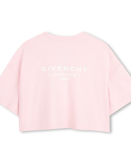 kids atelier givenchy Pink Short Sleeve Cropped T-Shirt
