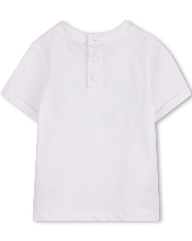 kids atelier givenchy White Short Sleeve Embroidered T-Shirt