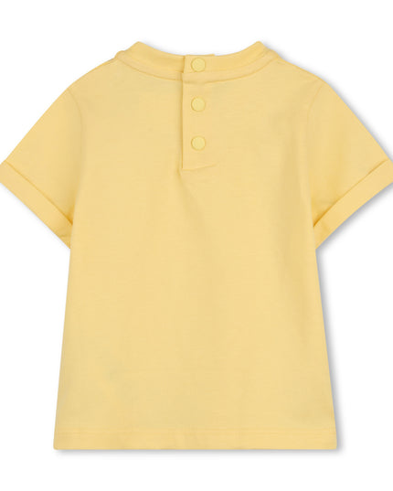 kids atelier givenchy Yellow Short Sleeve Embroidered T-Shirt