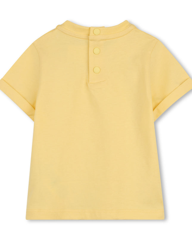 kids atelier givenchy Yellow Short Sleeve Embroidered T-Shirt