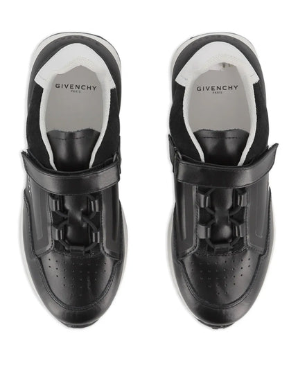 kids atelier givenchy Black Logo Strap Sneakers