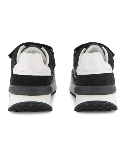 kids atelier givenchy Black Logo Strap Sneakers