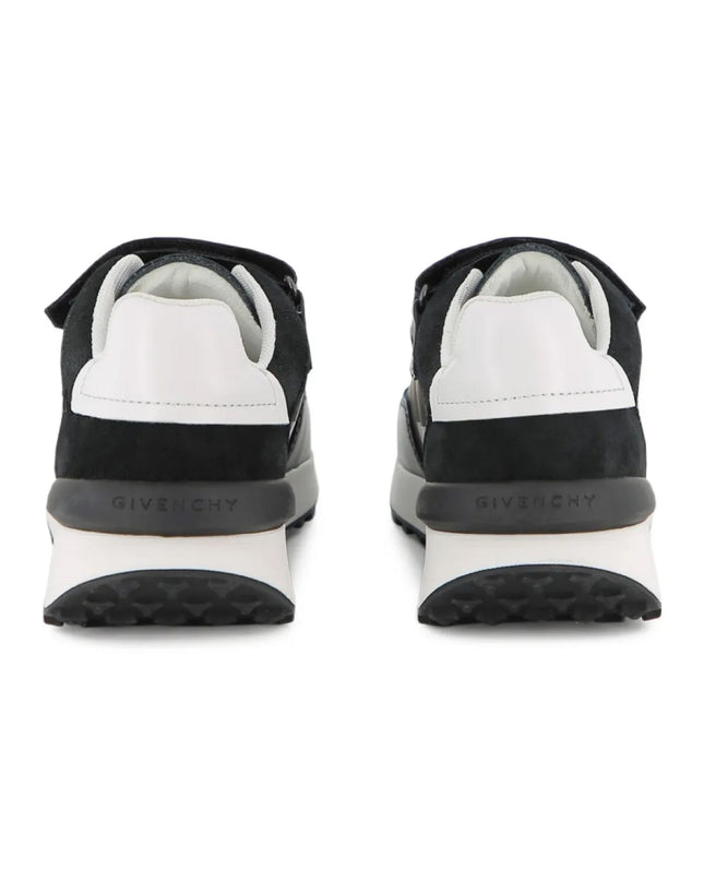 kids atelier givenchy Black Logo Strap Sneakers