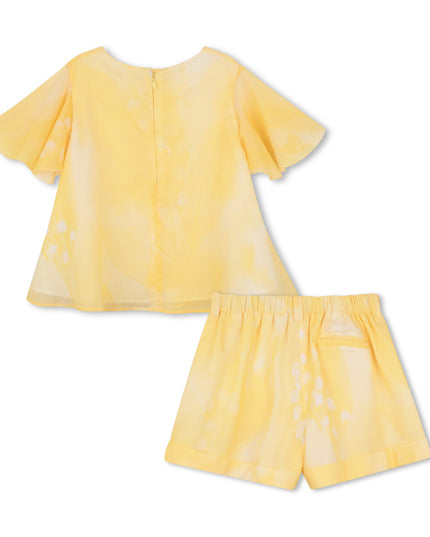 kids atelier givenchy Light Yellow Patterned Short Set