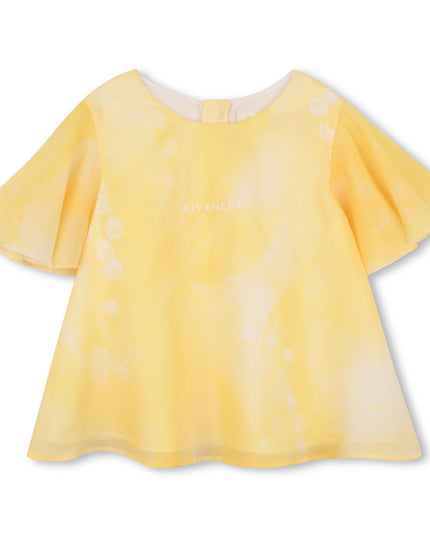 kids atelier givenchy Light Yellow Patterned Short Set
