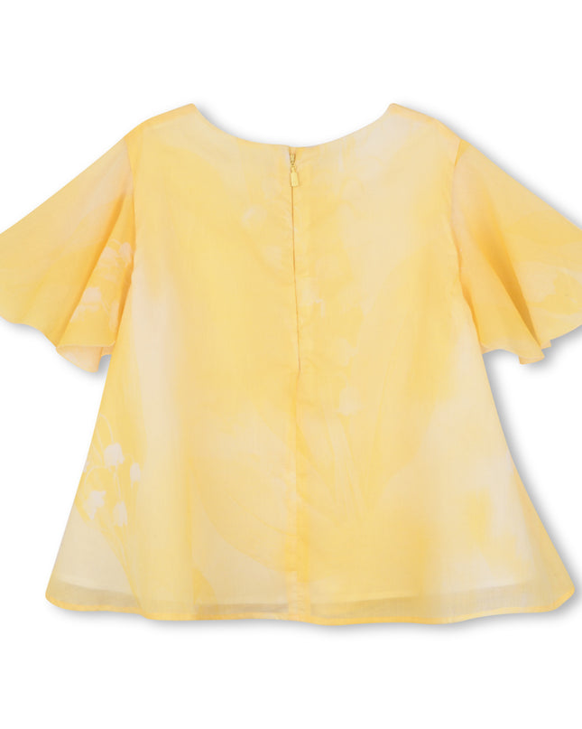 kids atelier givenchy Light Yellow Patterned Short Set