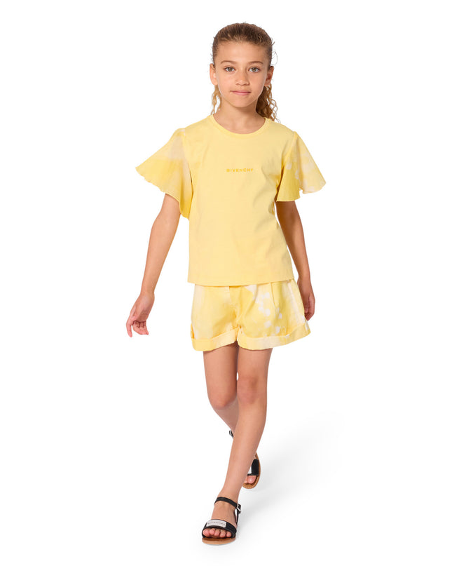 kids atelier givenchy Light Yellow Patterned Short Set