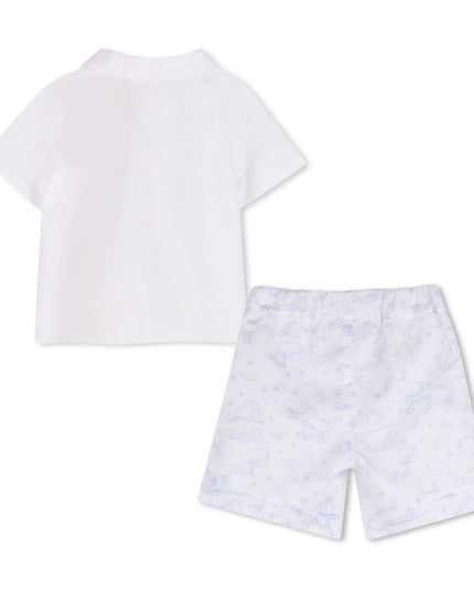 kids atelier givenchy White & Light Blue Givenchy Short Set