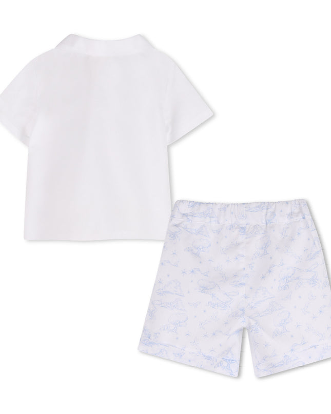 kids atelier givenchy White & Light Blue Givenchy Short Set