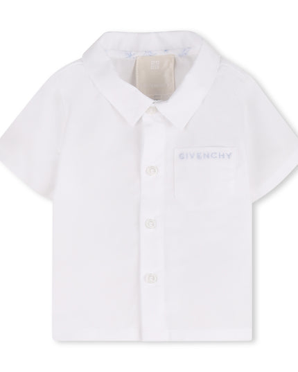 kids atelier givenchy White & Light Blue Givenchy Short Set