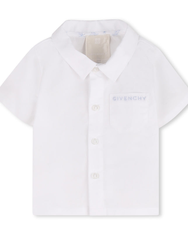kids atelier givenchy White & Light Blue Givenchy Short Set