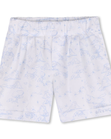 kids atelier givenchy White & Light Blue Givenchy Short Set