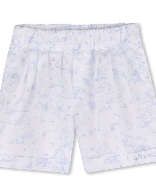 kids atelier givenchy White & Light Blue Givenchy Short Set