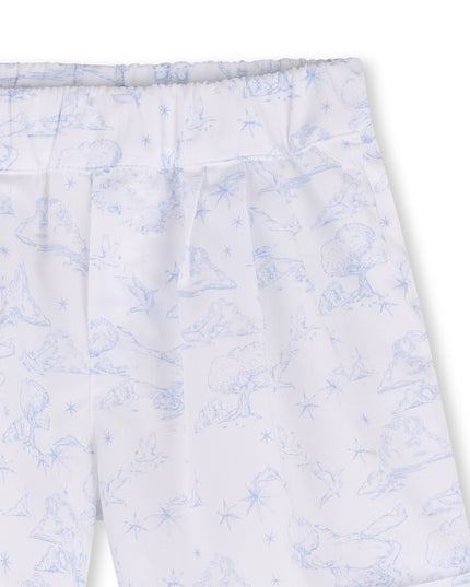 kids atelier givenchy White & Light Blue Givenchy Short Set