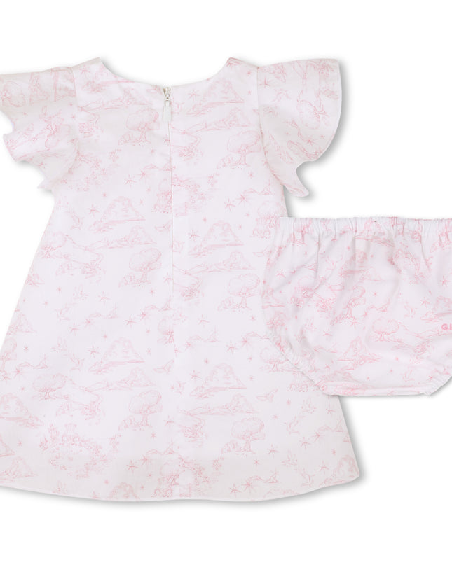 kids atelier givenchy White & Light Pink Givenchy Baby Dress Set