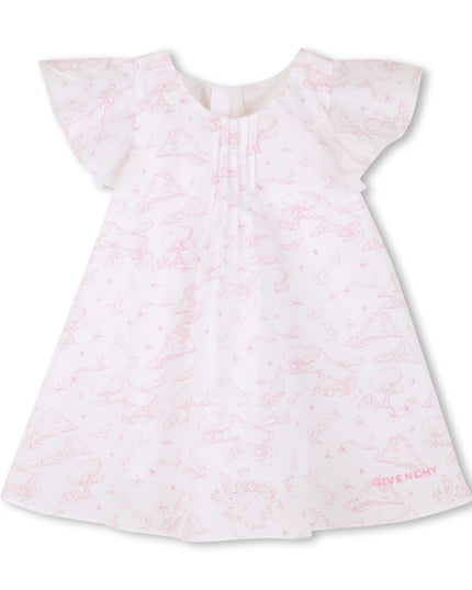kids atelier givenchy White & Light Pink Givenchy Baby Dress Set