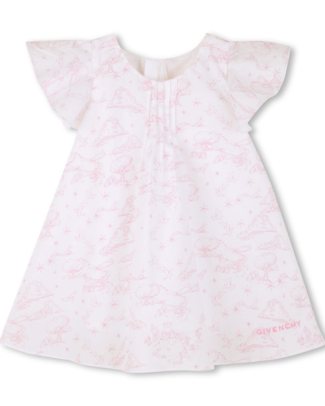 kids atelier givenchy White & Light Pink Givenchy Baby Dress Set