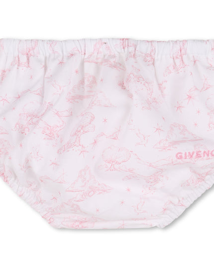 kids atelier givenchy White & Light Pink Givenchy Baby Dress Set