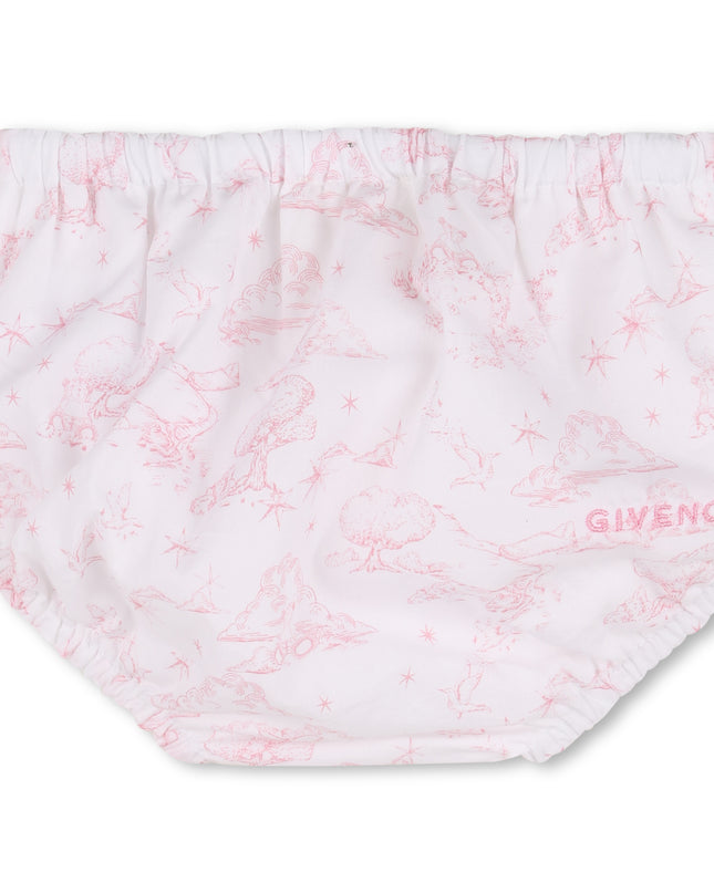 kids atelier givenchy White & Light Pink Givenchy Baby Dress Set