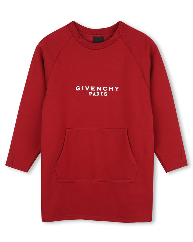 Kids Atelier Givenchy Dark Red Logo Fleece Dress