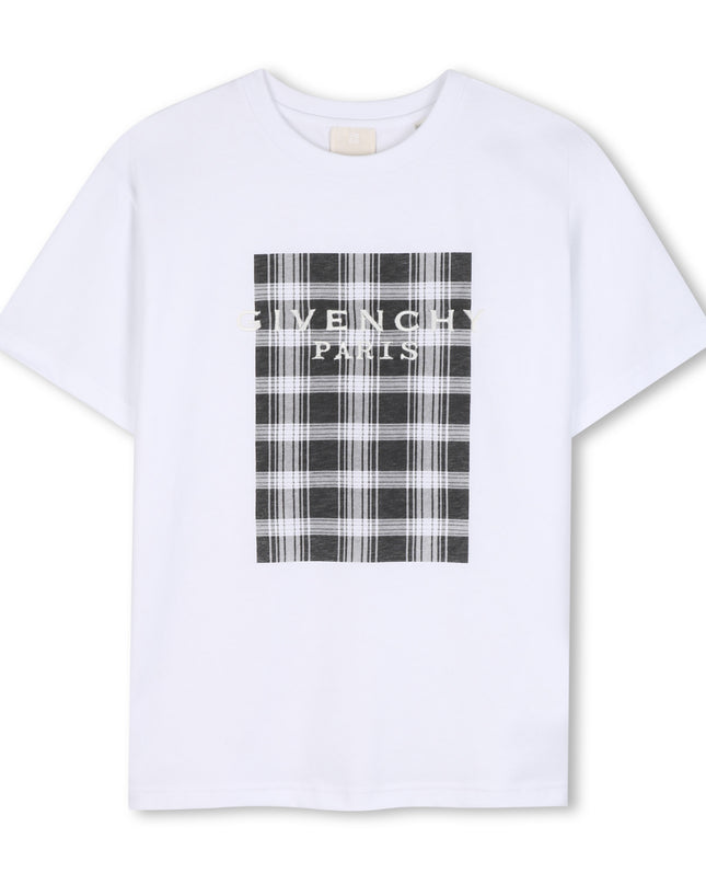Kids Atelier Givenchy White Check Jersey Tee