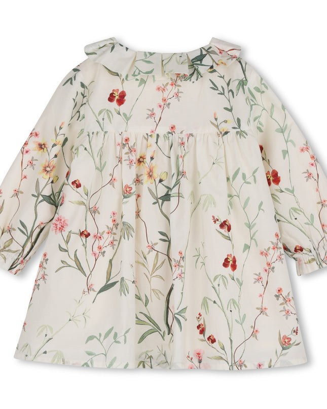 Kids Atelier Givenchy Off White Floral Cotton Dress