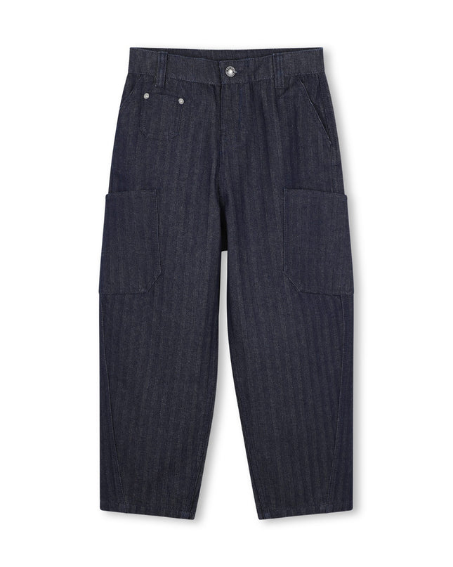 Kids Atelier Givenchy Blue Herringbone Denim Pants