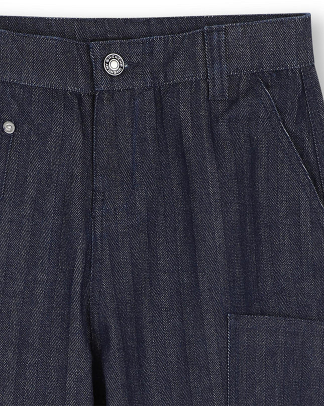 Kids Atelier Givenchy Blue Herringbone Denim Pants