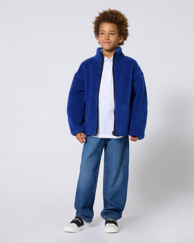Kids Atelier Givenchy Blue Faux Shearling Jacket