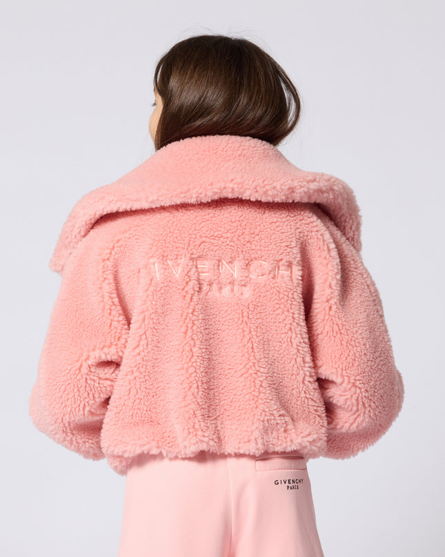 Kids Atelier Givenchy Pink Faux Shearling Jacket