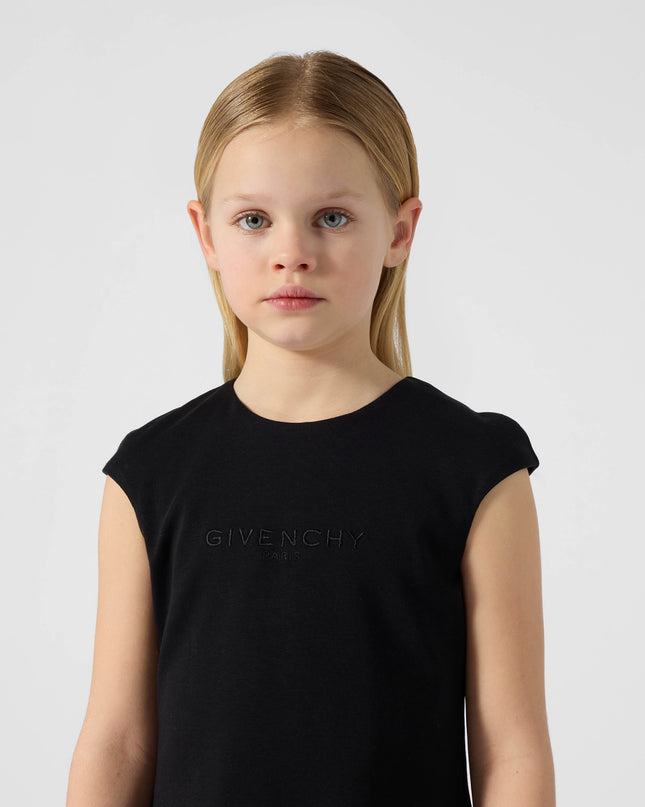 Kids Atelier Givenchy Black Velvet Embroidered Dress