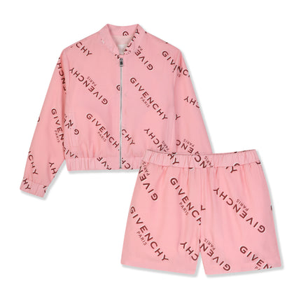 Kids Atelier Givenchy Pink Logo Print Short Set