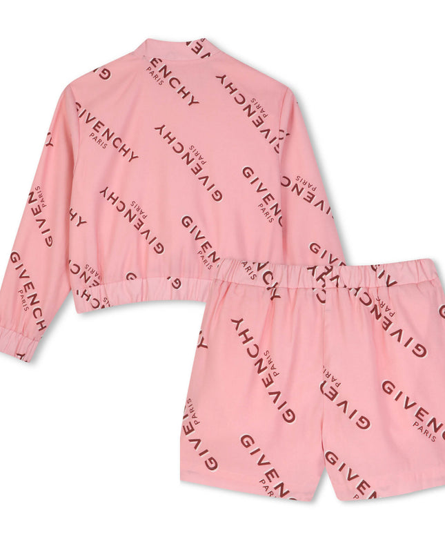 Kids Atelier Givenchy Pink Logo Print Short Set